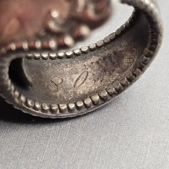 Antique 1908 Sterling Silver Spoon Ring Size 6 Floral 13.02g Flatware Jewelry - Picture 6 of 11